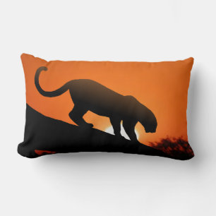 Cojín Lumbar Silhouette Leopard y tela de barro