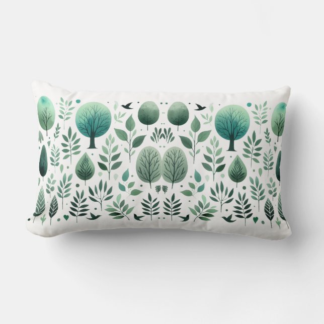 Cojín Lumbar Silhouettes de la Naturaleza: Día (Anverso)