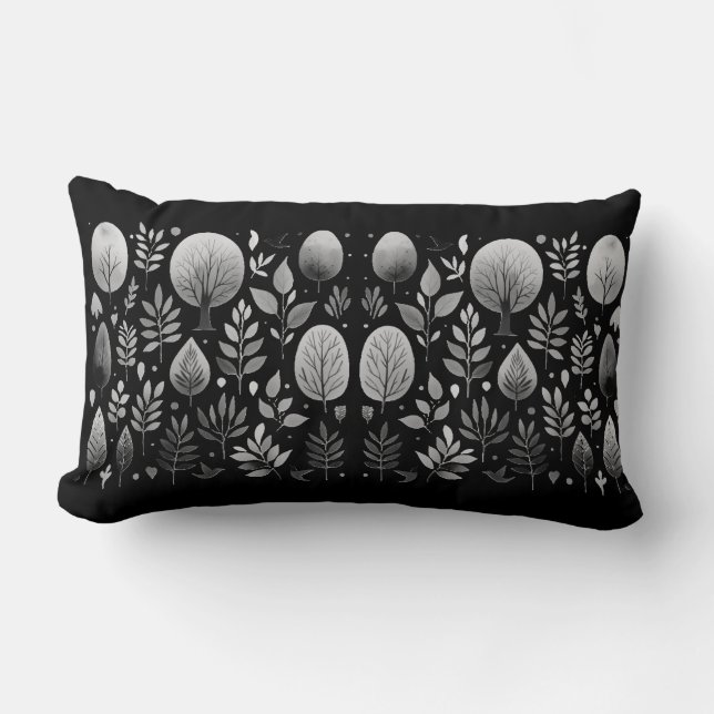 Cojín Lumbar Silhouettes de la Naturaleza: Noche (Anverso)
