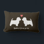 Cojín Lumbar Silhouettes de perro con corazón y texto<br><div class="desc"></div>