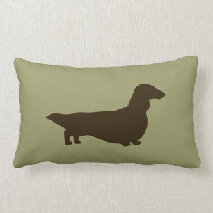 Cojín Lumbar Silueta de Dachshund (Dachshund de Pelo Largo)