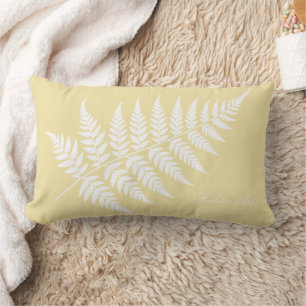 Cojín Lumbar Silueta de helecho minimalista de color amarillo m