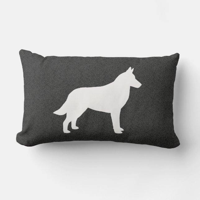 Cojín Lumbar Silueta de Malinois Belga (Anverso)