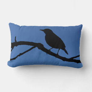 Cojín Lumbar Silueta de pájaro de canto