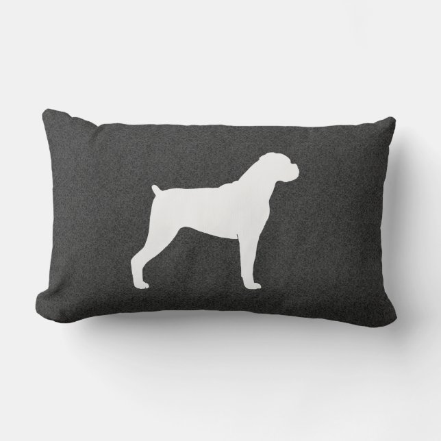 Cojín Lumbar Silueta de Perro Boxer (Anverso)