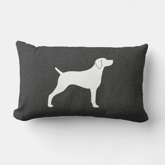 Cojín Lumbar Silueta de perro Weimaraner (Anverso)