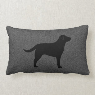 Cojín Lumbar Silueta negra del labrador retriever decorativa