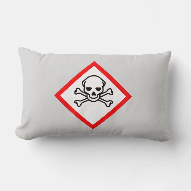 Cojín Lumbar Símbolo de peligro cráneo y cruz (Anverso)