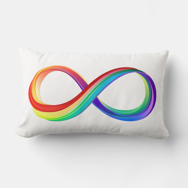 Cojín Lumbar Símbolo infinito arcoiris en capas (Anverso)