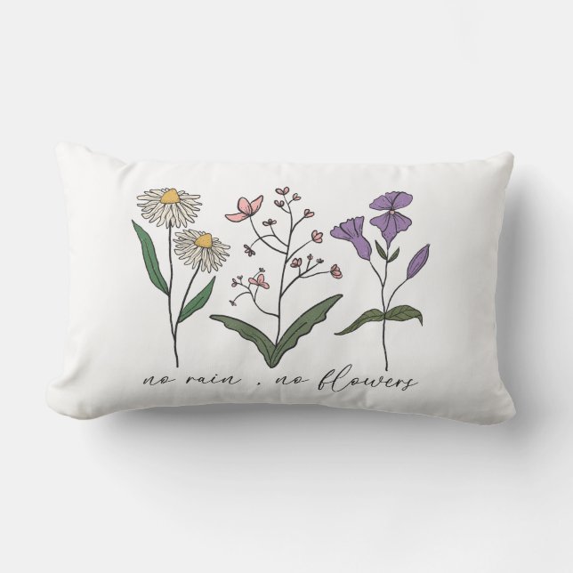 Cojín Lumbar Sin lluvia, sin flor (Anverso)