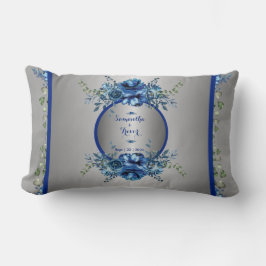 Cojín Lumbar Sinfonía Petal Azul Y Plata