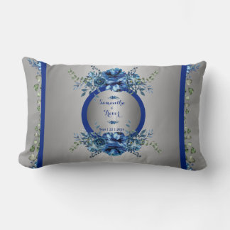 Cojín Lumbar Sinfonía Petal Azul Y Plata