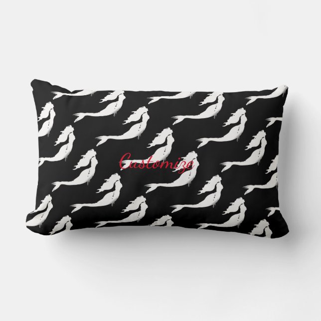 Cojín Lumbar Sirena Blanca Subacuática Bandando Thunder_Cove (Anverso)