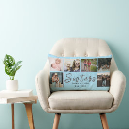 Cojín Lumbar Sisters Forever – 6 Photo Custom Throw Pillow