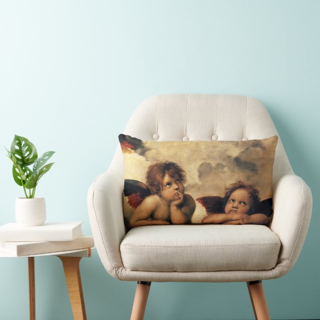 Cojín Lumbar Sistine Madonna Angels por Raphael Sanzio (Silla)