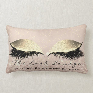 Cojín Lumbar Skinny Gold Purpurina Makeup Artista Lash Ojo Bell