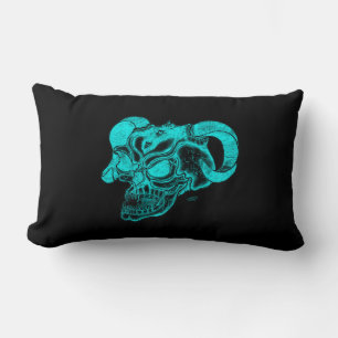Cojín Lumbar Skull Devil Head Black and Green Design