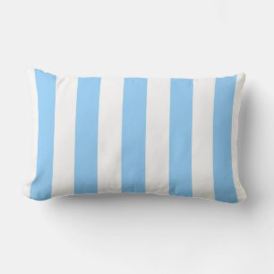 Cojín Lumbar Sky Blue and White XL Stripes Pattern
