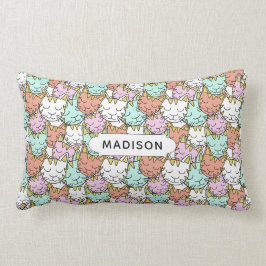 Cojín Lumbar Sleepy Gatos Trama nombre personalizado arrojar al