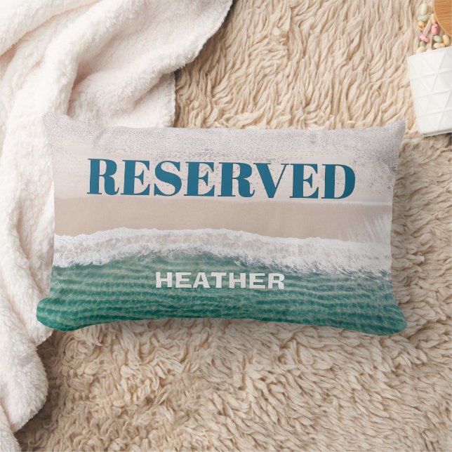 Cojín Lumbar SMART! 🏖️ Personalized "Reserved" Beach Pillow   (Manta)