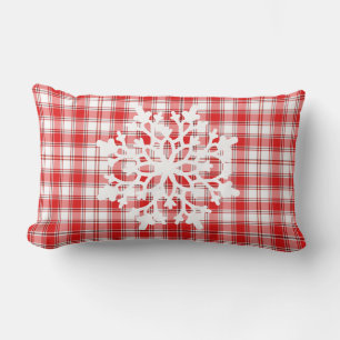 Cojín Lumbar Snowflake rojo-Cojín decorativo