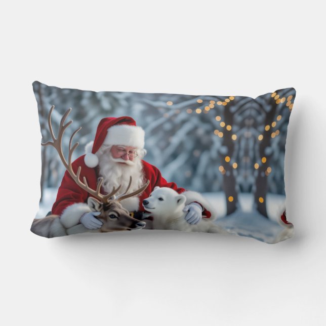 Cojín Lumbar Snowman Christmas Throw Pillow (Reverso )