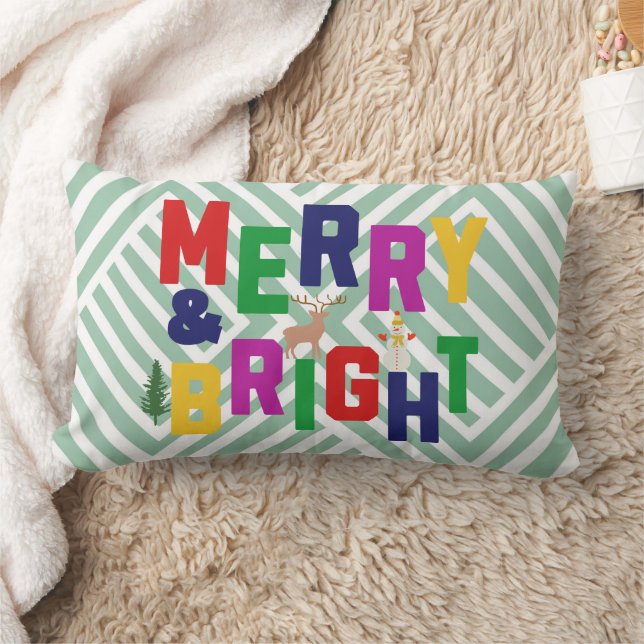 Cojín Lumbar Snowman, reno de pino blanco y brillante (Manta)