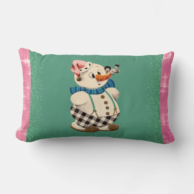 Cojín Lumbar Snowman Vintage Christmas (Anverso)