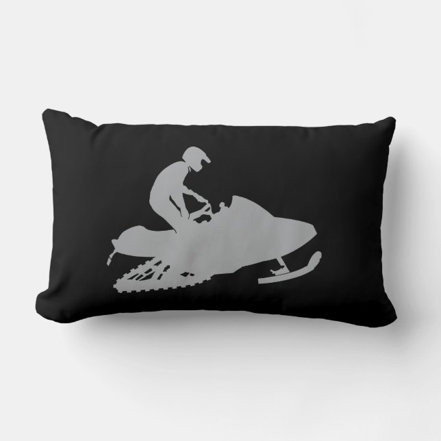 Cojín Lumbar Snowmobiler gris plateado (Anverso)