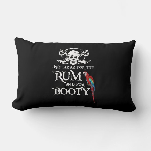 Cojín Lumbar Sólo Aquí Rum Y Booty Pirate & Parrot Pirate (Anverso)