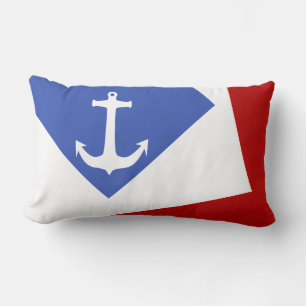 Cojín Lumbar Sólo fondo de color - blanco azul + tus ideas