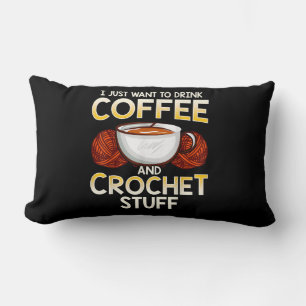 Cojín Lumbar Solo Quiero Beber Café Y Cosas De Crochet