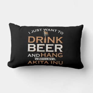 Cojín Lumbar Solo quiero beber cerveza y colgar con mi shiba