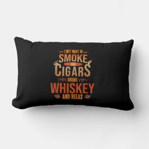 Cojín Lumbar Solo Quiero Fumar Cigarros Beber Whiskey Relax