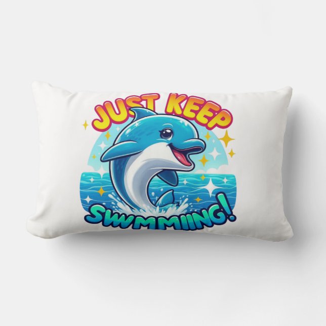 Cojín Lumbar Solo Sigue Nadando Delfín (Anverso)