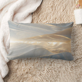 Cojín Lumbar Solstice Echo – Luminous Gold Wave Abstract Throw