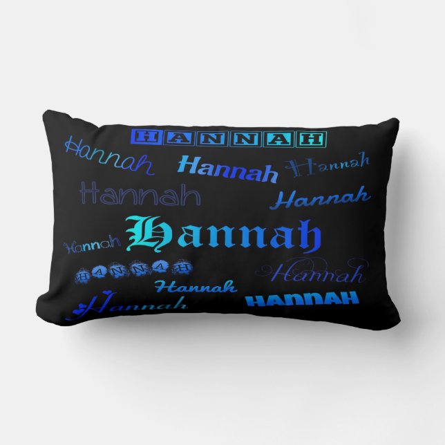 Cojín Lumbar Sombras de azul sobre negro - Hannah (Anverso)