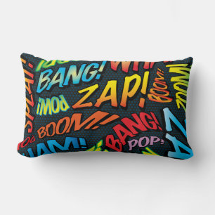Cojín Lumbar Sonidos Divertidos de Arte Pop de Cómics Retro
