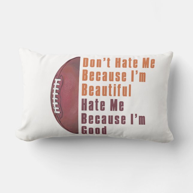 Cojín Lumbar Soy Hermoso Y Buen Fútbol (Anverso)