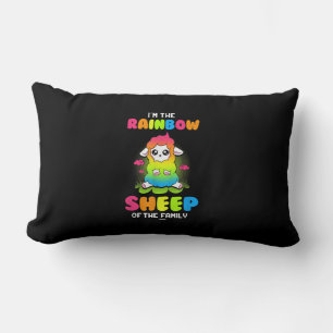Cojín Lumbar Soy oveja arcoiris de familia   Diseño de ovejas d