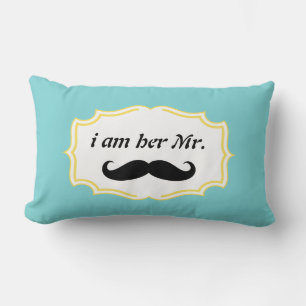 Cojín Lumbar Soy su Sr. Mustard Yellow Mustache Pillow