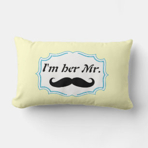 Cojín Lumbar Soy su Sr. Mustard Yellow Mustache Pillow