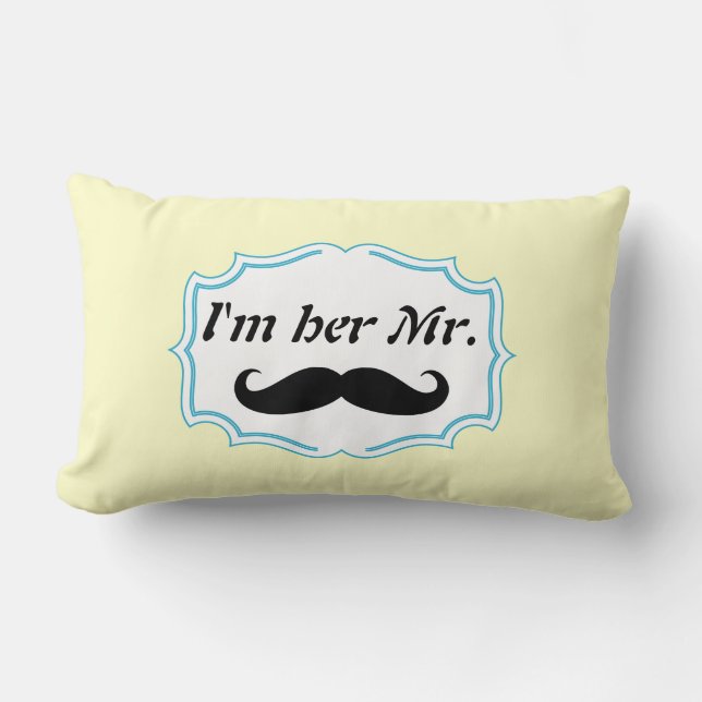 Cojín Lumbar Soy su Sr. Mustard Yellow Mustache Pillow (Anverso)