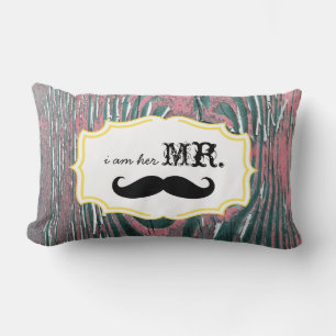 Cojín Lumbar Soy su Sr. Old Wood Mauve Mustache Pillow