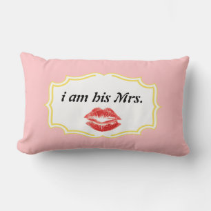 Cojín Lumbar Soy su Sra. Pink Red Lips Pillow