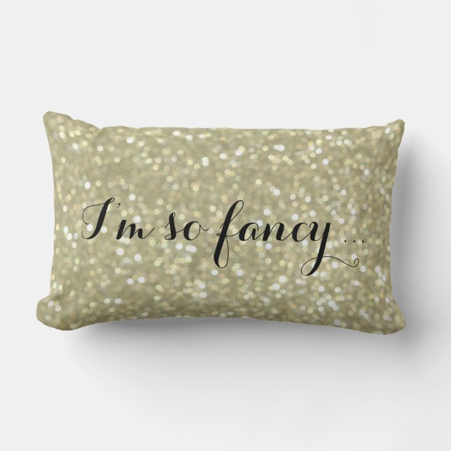 Cojín Lumbar Soy tan Fancy - Sparkly Gold Pillow (Anverso)