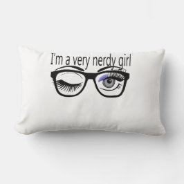 Cojín Lumbar Soy un Chica muy Nerdy con Sombra de Ojos Periwink