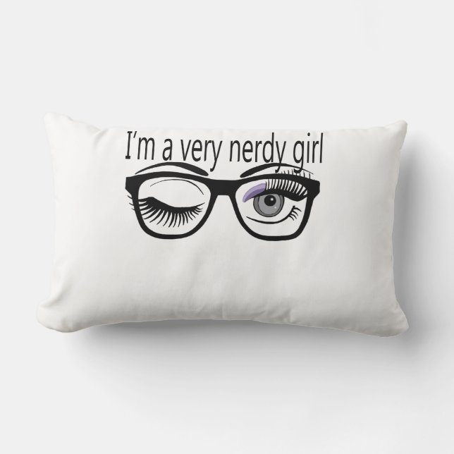 Cojín Lumbar Soy un Chica muy nervioso con sombra de ojos morad (Anverso)