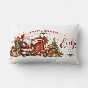 Cojín Lumbar Special Delivery Santa North Pole Christmas with N