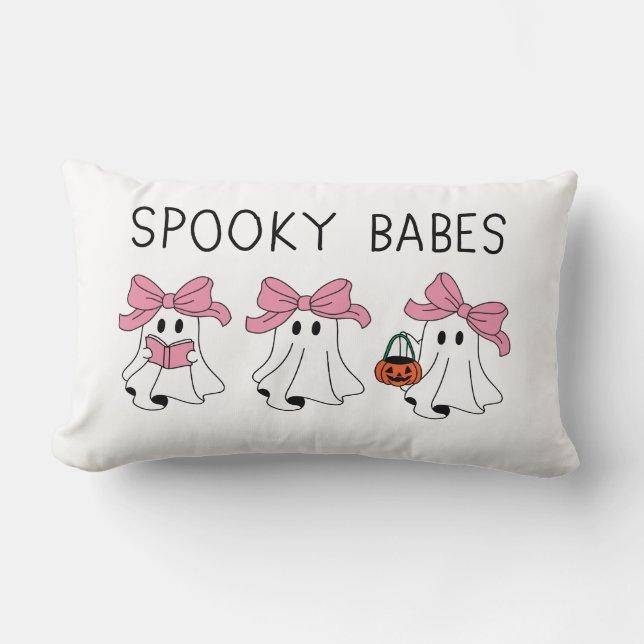 Cojín Lumbar Spooky babes cute ghost (Anverso)